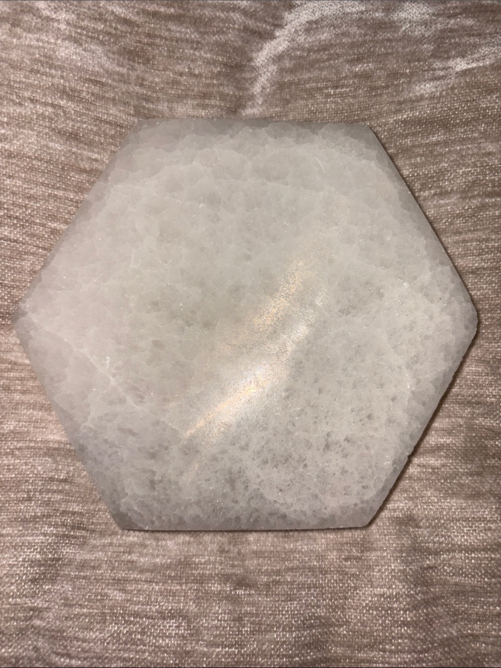 Hexagon White quarts Crystal Charging Plate